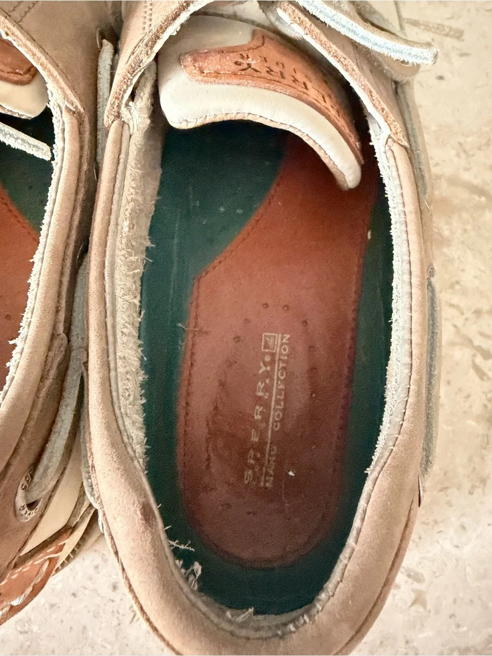 Sperry Top Sider Mako Collection Boat Shoes Men’s Size 9.5 Oyster Taupe Leather